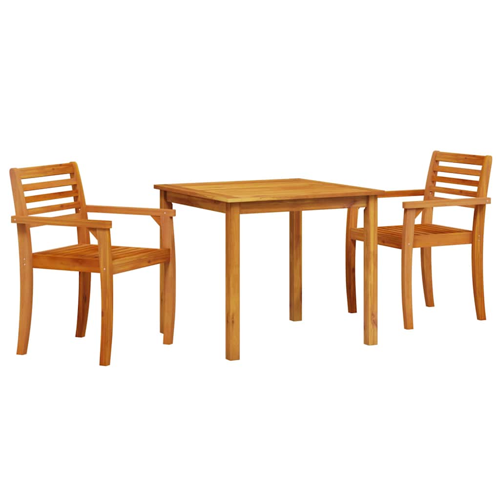 Vrtni set za objed 3 kom. Smeđa Čvrsto drvo akacije 85 x 85 x 75 cm