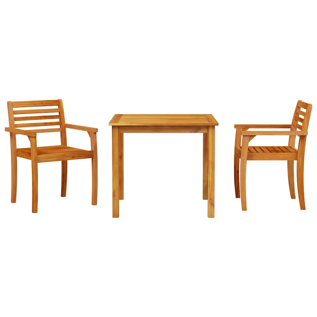 Vrtni set za objed 3 kom. Smeđa Čvrsto drvo akacije 85 x 85 x 75 cm