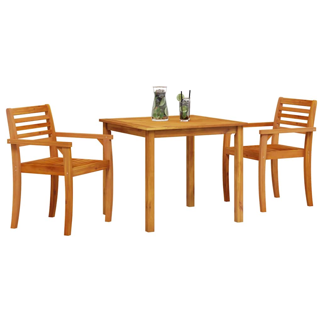 Vrtni set za objed 3 kom. Smeđa Čvrsto drvo akacije 85 x 85 x 75 cm