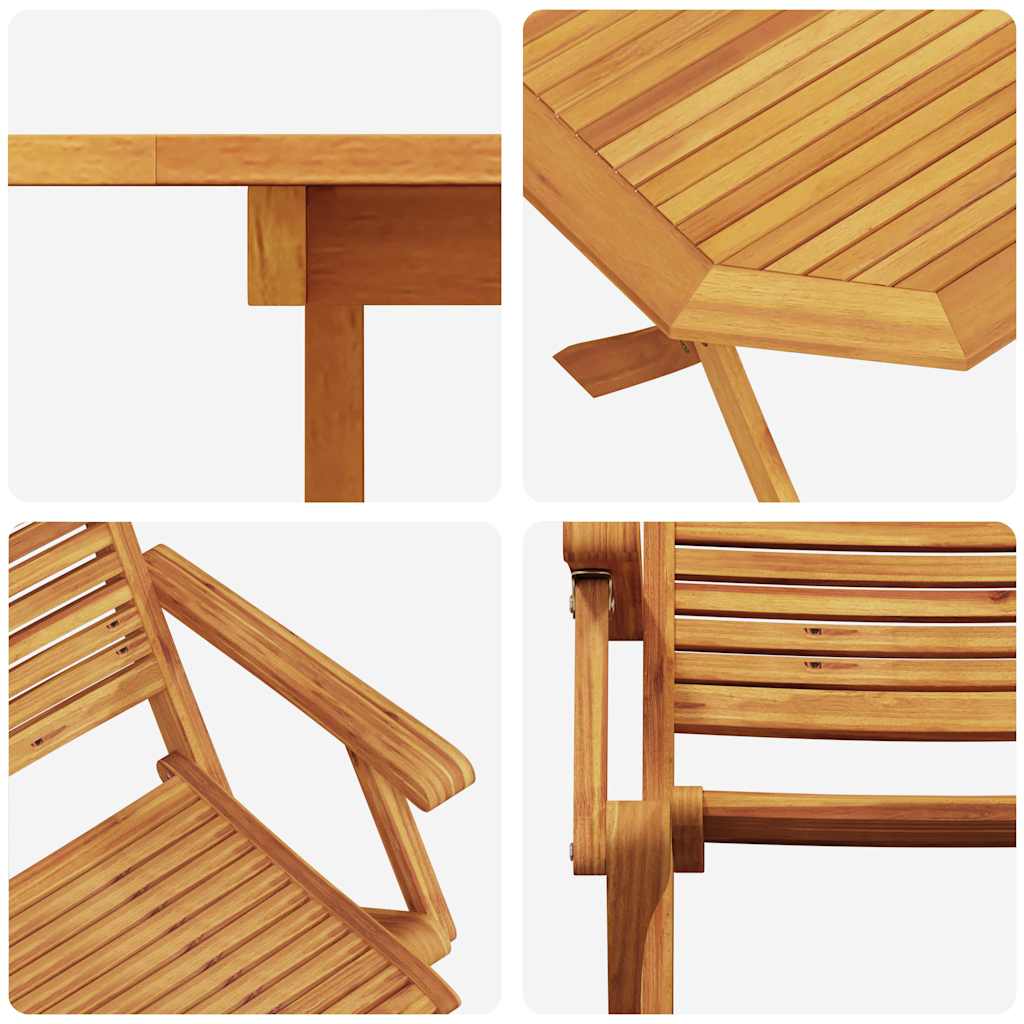 Vrtni set za objed 5 kom. Smeđa Čvrsto drvo akacije 135 x 85 x 75 cm