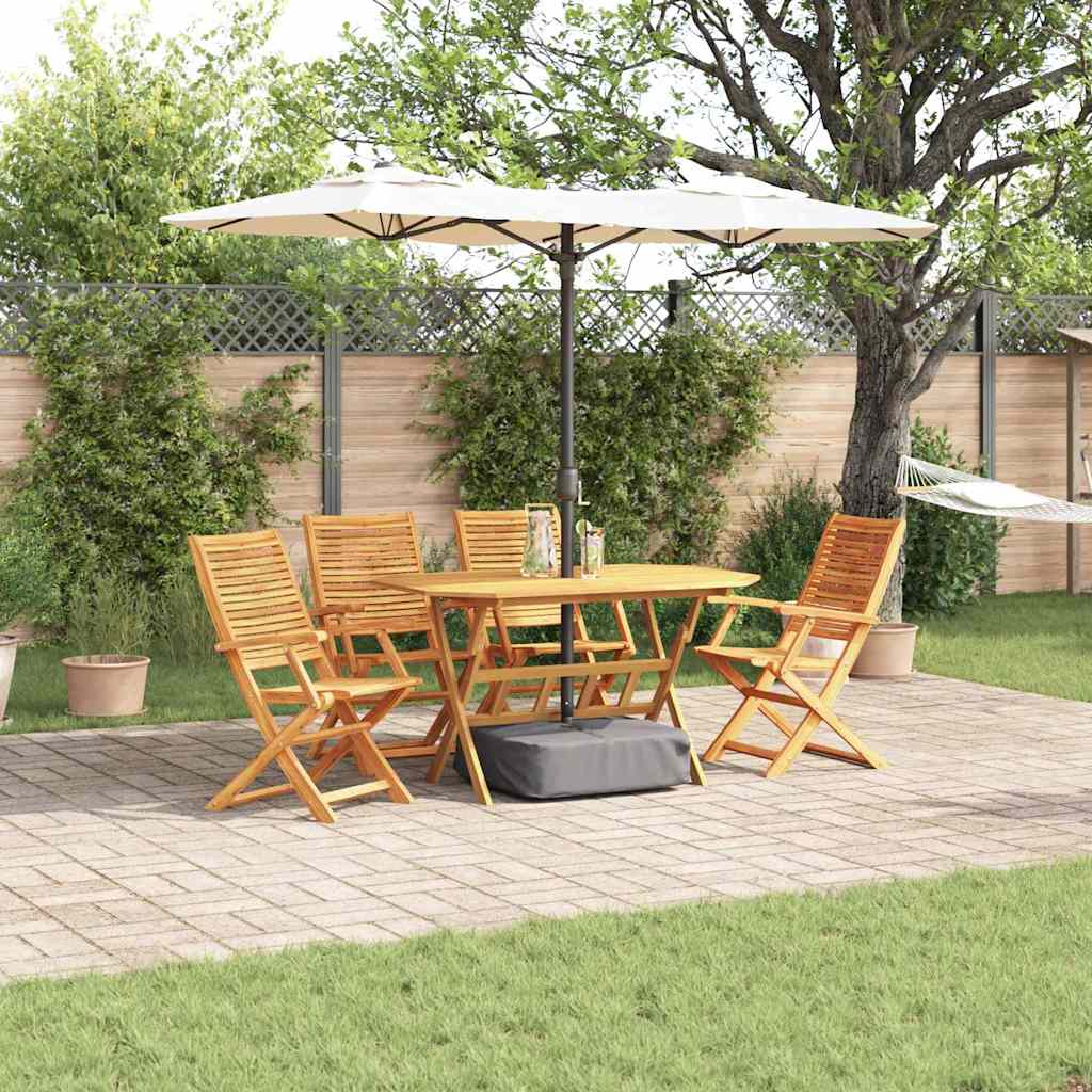 Vrtni set za objed 5 kom. Smeđa Čvrsto drvo akacije 135 x 85 x 75 cm