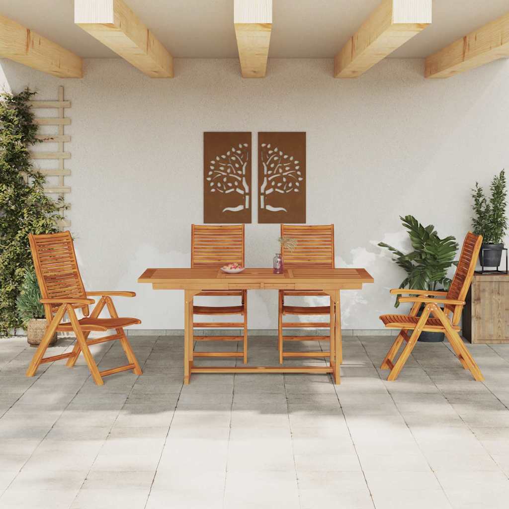 Vrtni set za objed 5 kom. Smeđa Čvrsto drvo akacije 170 x 80 x 75 cm