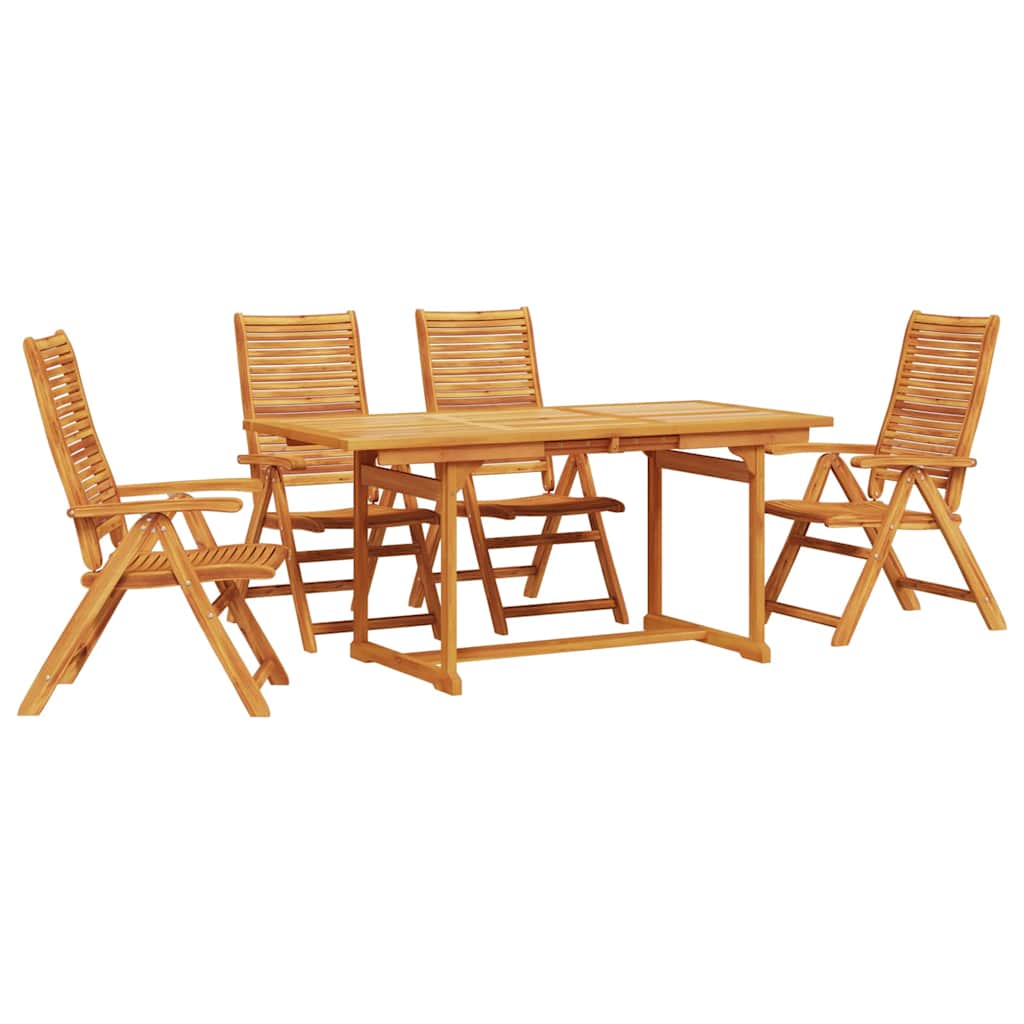 Vrtni set za objed 5 kom. Smeđa Čvrsto drvo akacije 170 x 80 x 75 cm