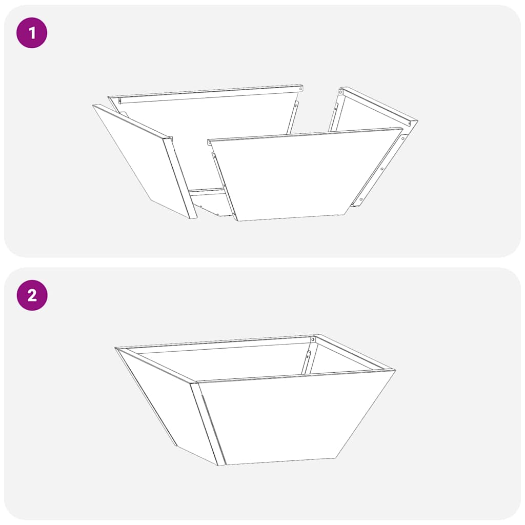 Vrtna saksija 5 pcs Crna 35 x 35 x 15 cm Čelična vrata