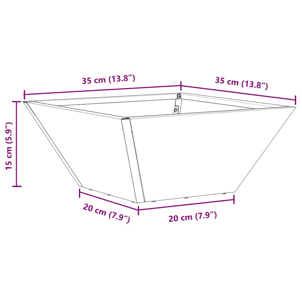 Vrtna saksija 5 pcs Crna 35 x 35 x 15 cm Čelična vrata