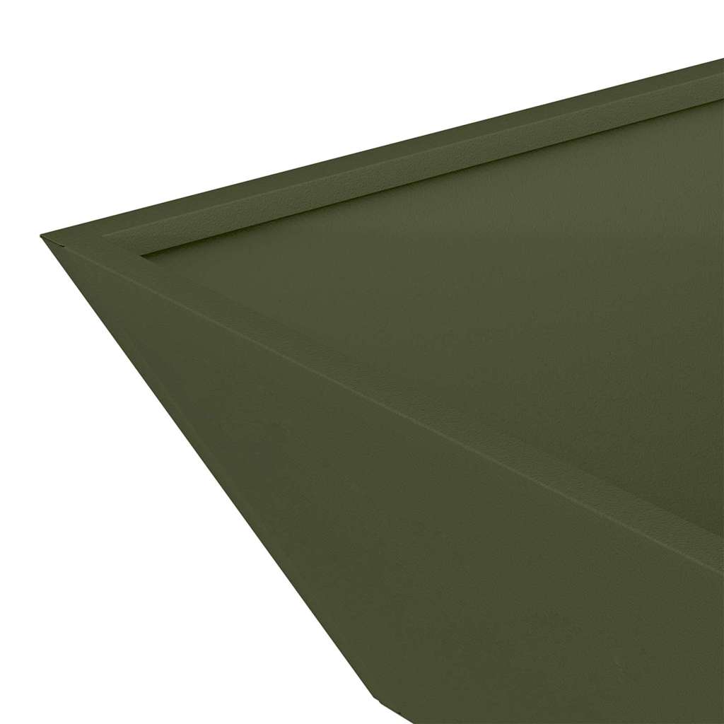 Vrtna saksija Maslinasto zelena 50 x 50 x 15 cm Čelična vrata