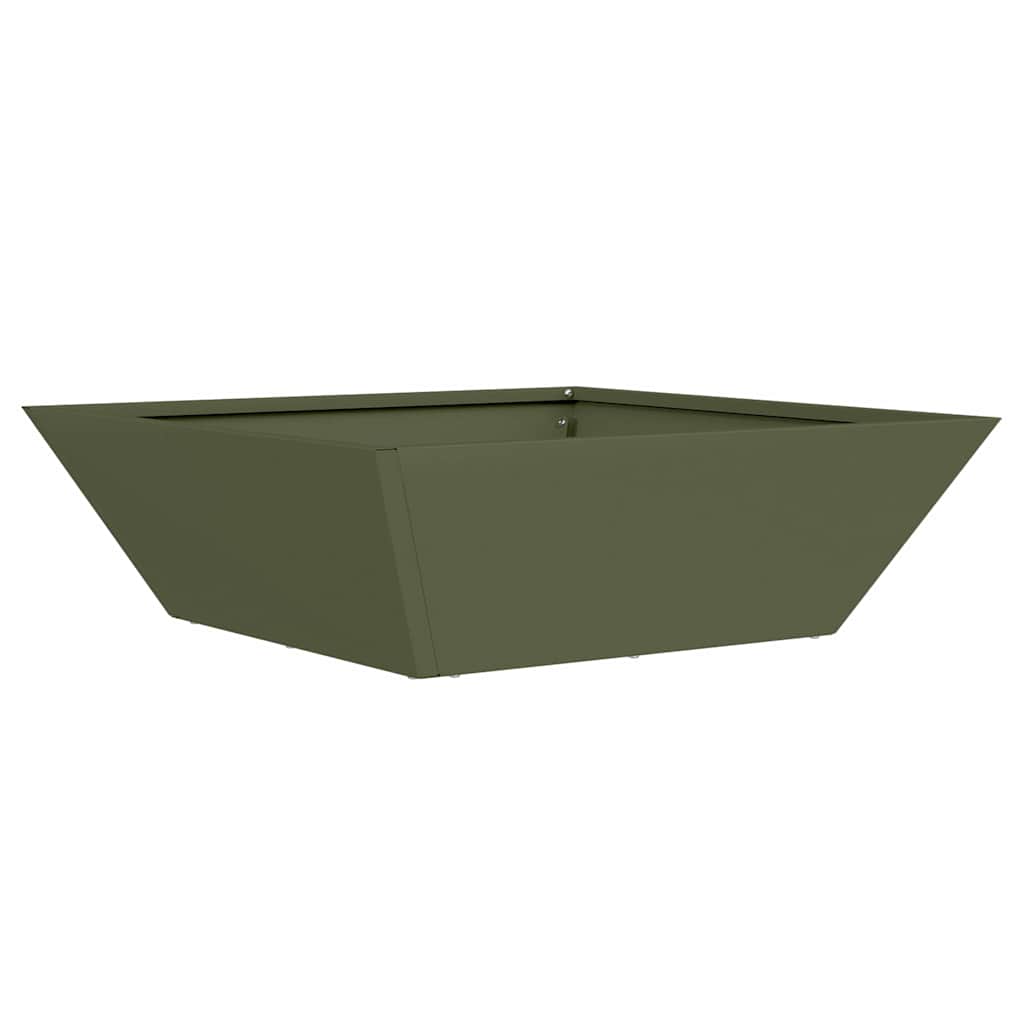 Vrtna saksija Maslinasto zelena 50 x 50 x 15 cm Čelična vrata