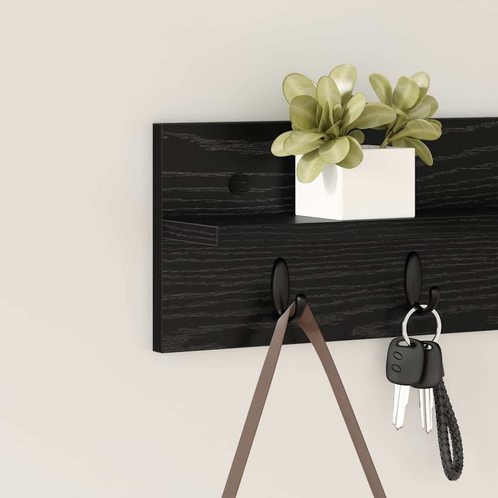 Vješalica za kapute na zidu Zidne Crni hrast 60 x 10,5 x 18 cm
