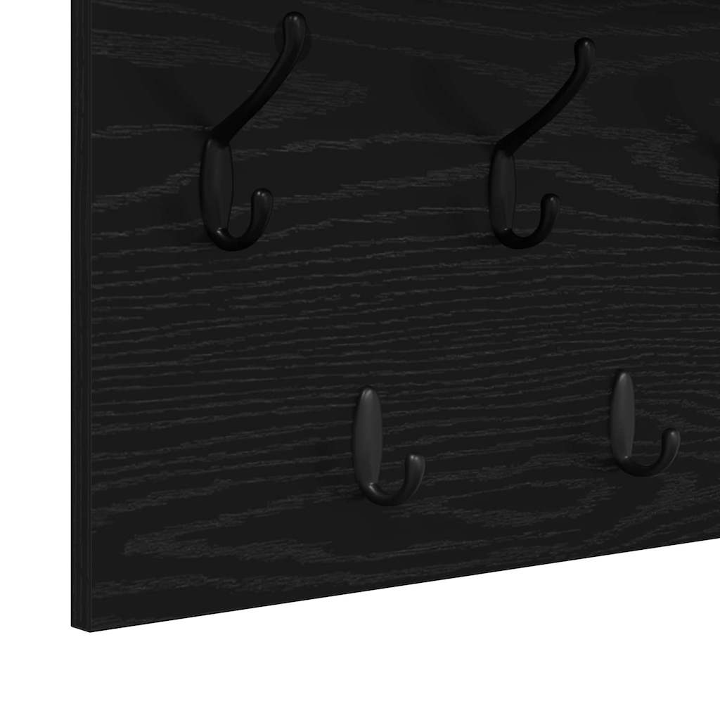 Vješalica za kapute na zidu Zidne Crni hrast 100 x 40 x 12 cm