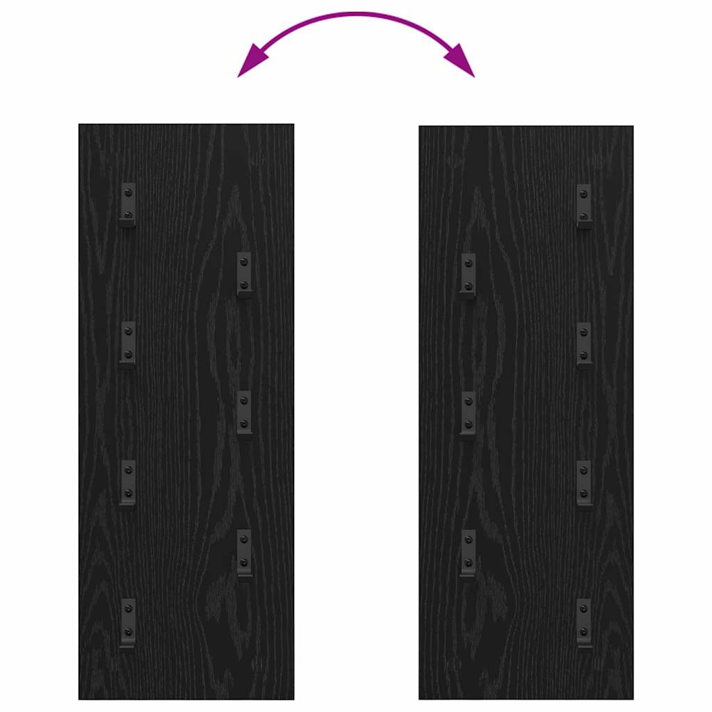 Vješalica za kapute na zidu Zidne Crni hrast 30 x 1,5 x 80 cm