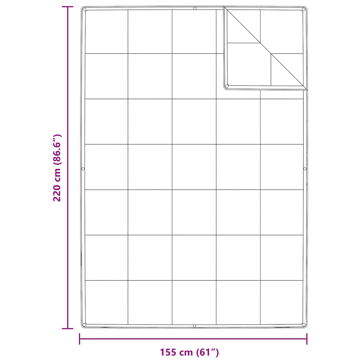 2-u-1 Punionica s jastukom 2 kom. Bijelo Perje Bijela 155 x 220 cm