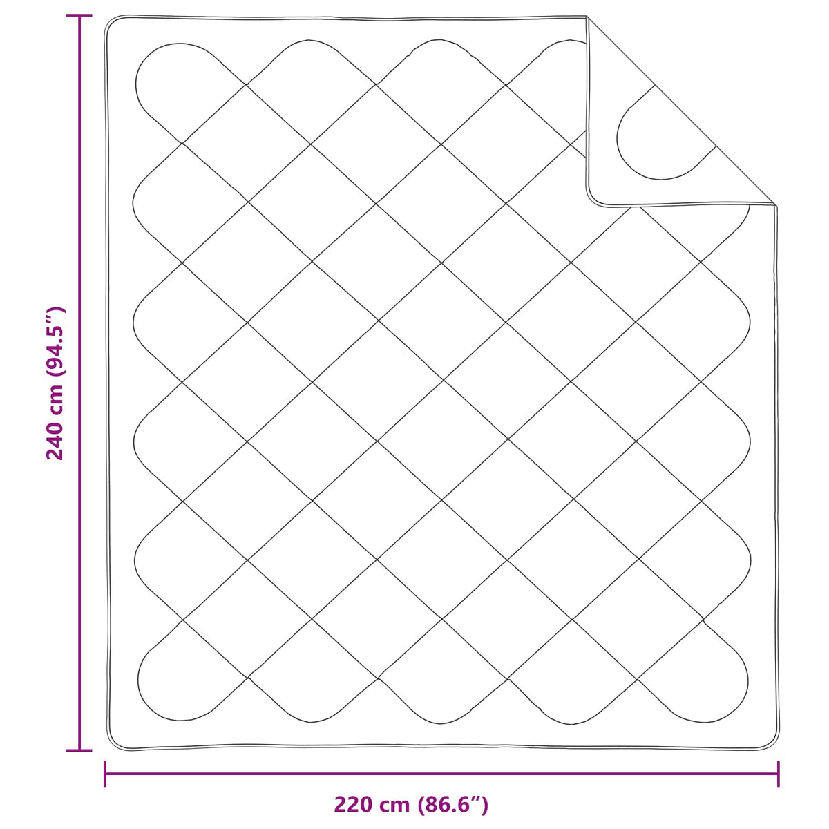 Ljetni pokrivač s jastukom 3 kom. Bijela Mikrofibra 240 x 220 cm