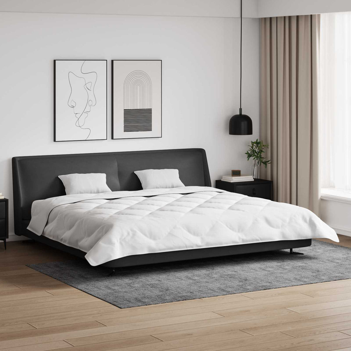 Duvet s jastucima s jastukom 3 kom. Bijelo Mikrofibra i Pero Bijela 240 x 200 cm,30 x 50 cm