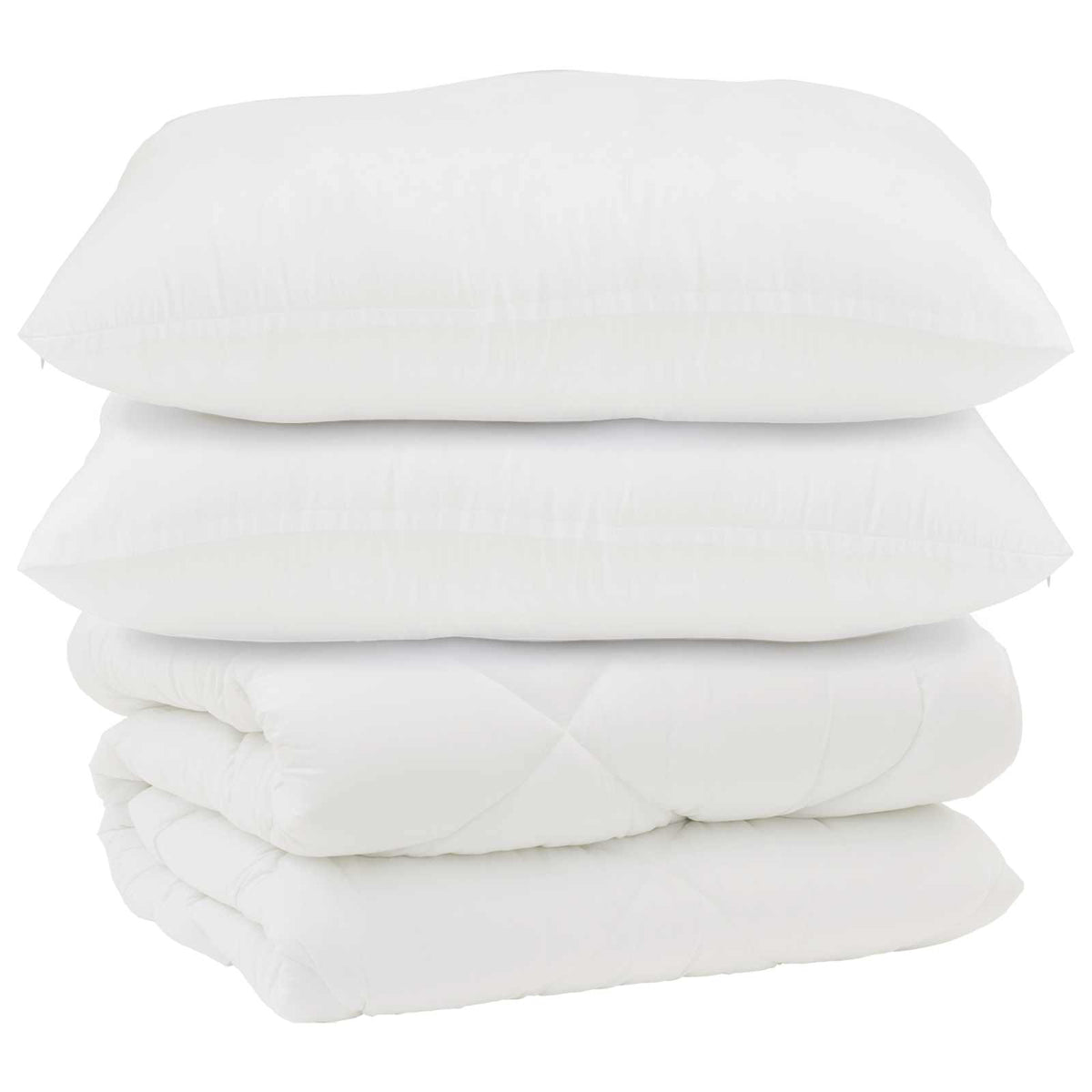 Duvet s jastucima s jastukom 3 kom. Bijelo Mikrofibra i Pero Bijela 240 x 200 cm,80 x 80 cm