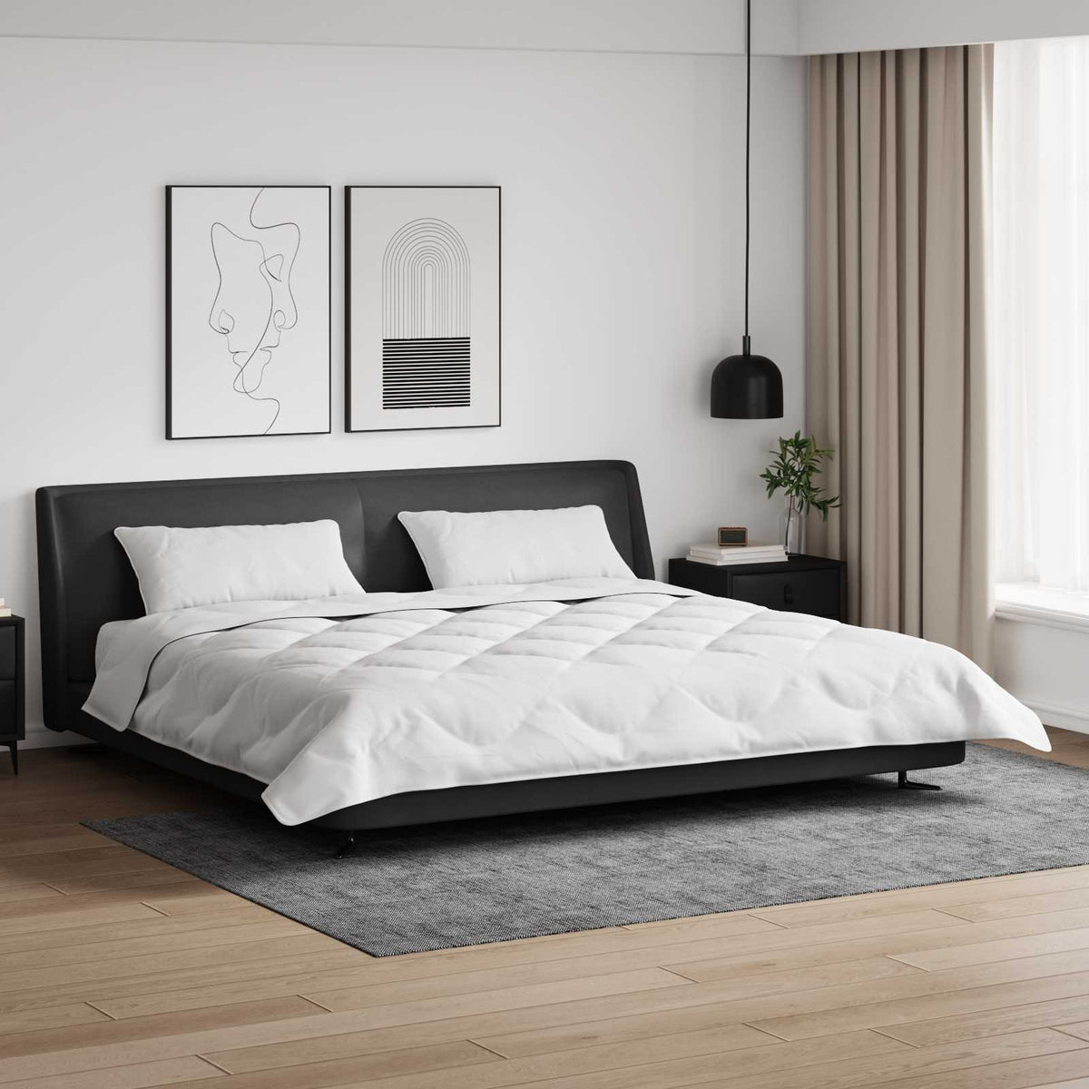 Duvet s jastucima s jastukom 3 kom. Bijelo Mikrofibra i Pero Bijela 200 x 220 cm,40 x 80 cm
