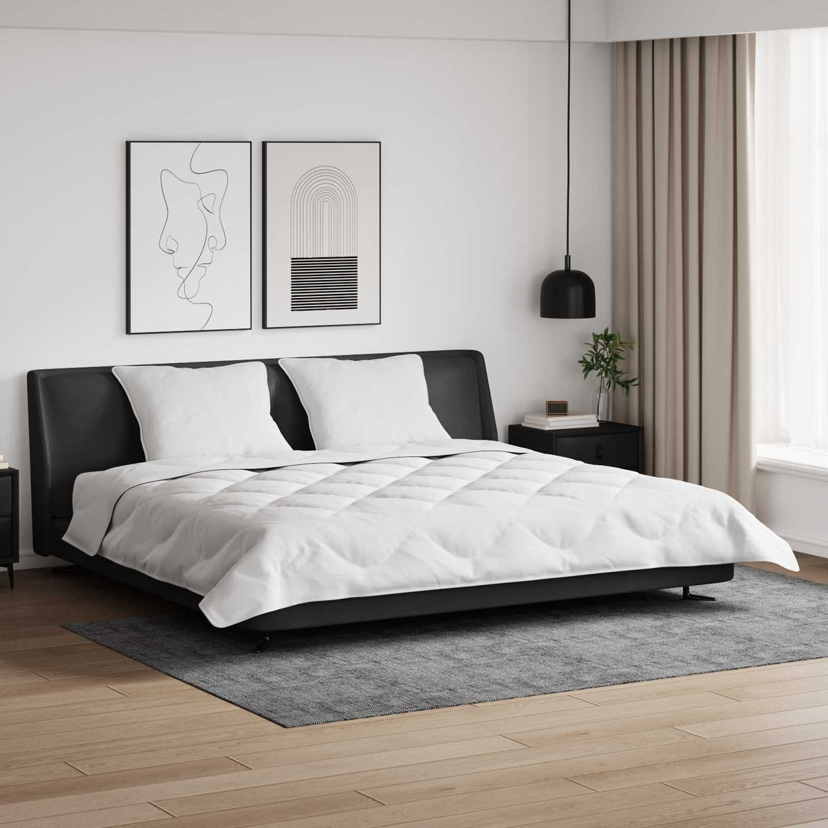 Duvet s jastucima s jastukom 3 kom. Bijelo Mikrofibra i Pero Bijela 240 x 220 cm,70 x 90 cm