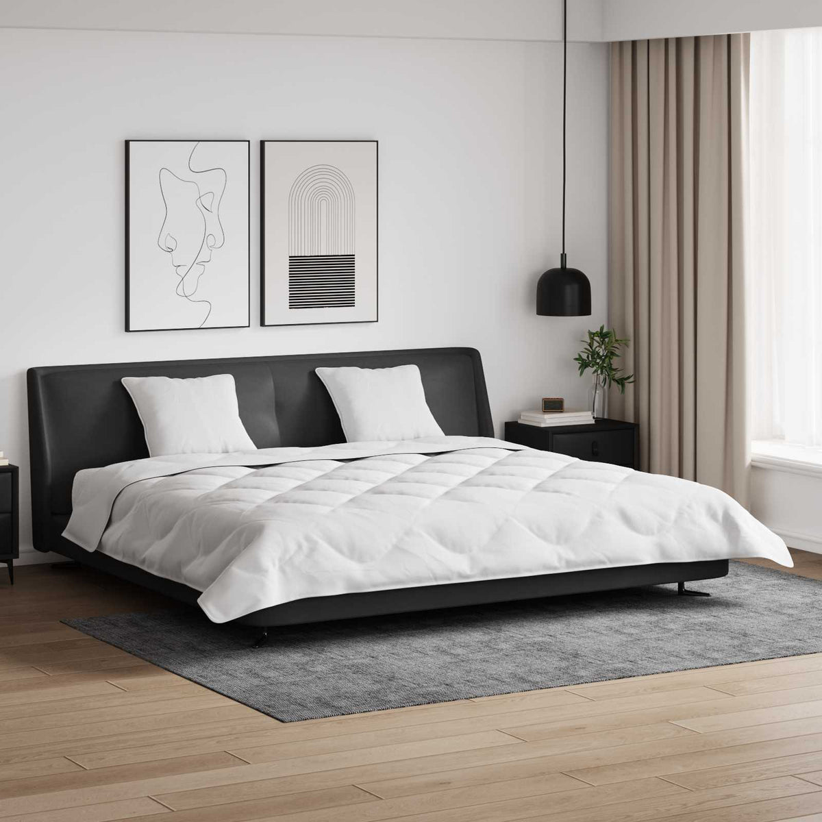 Duvet s jastucima s jastukom 3 kom. Bijelo Mikrofibra i Pero Bijela 260 x 220 cm,50 x 50 cm