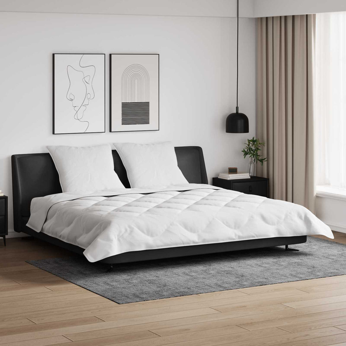 Duvet s jastucima s jastukom 3 kom. Bijelo Mikrofibra i Pero Bijela 260 x 220 cm,80 x 80 cm