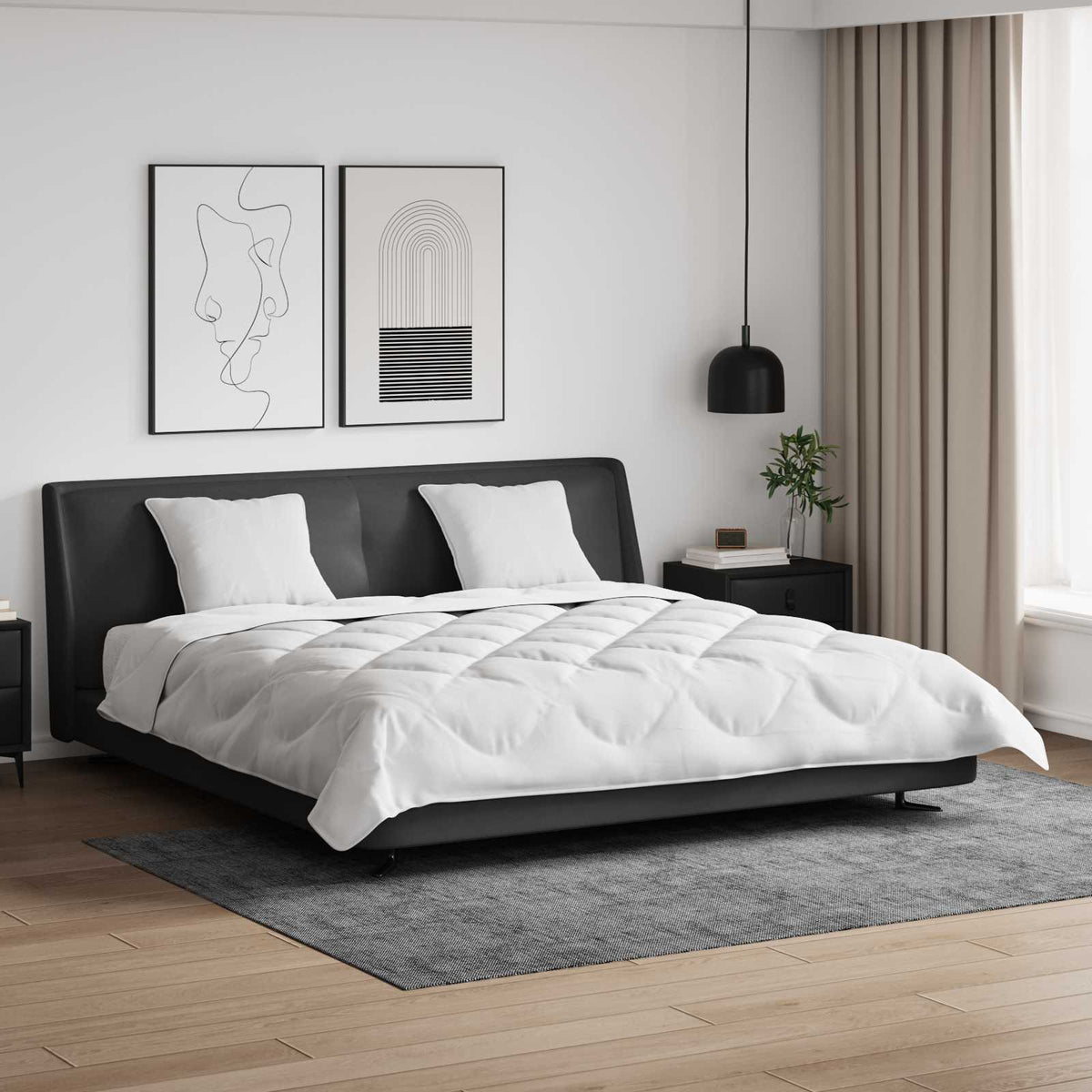 Set deka s jastukom 3 kom. Bijela Mikrovlakna 240 x 200 cm,50 x 50 cm