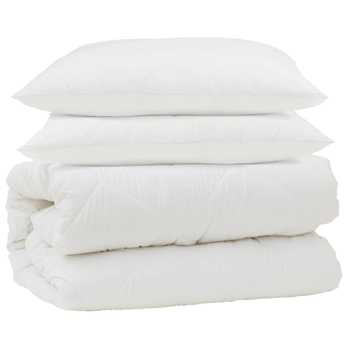 Set deka s jastukom 3 kom. Bijela Mikrovlakna 240 x 260 cm,60 x 80 cm