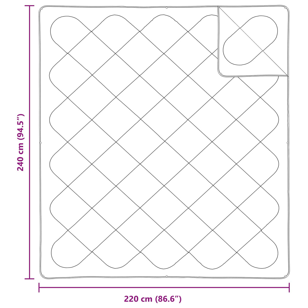 Duvet s jastucima s jastukom 3 kom. Bijela Mikrovlakna 240 x 220 cm,40 x 60 cm