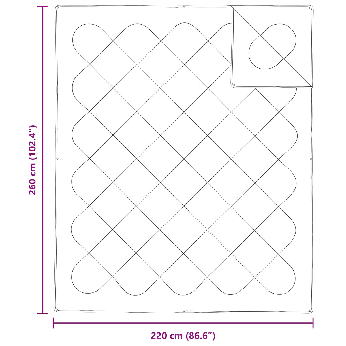 Duvet s jastucima s jastukom 3 kom. Bijela Mikrovlakna 260 x 220 cm,50 x 70 cm
