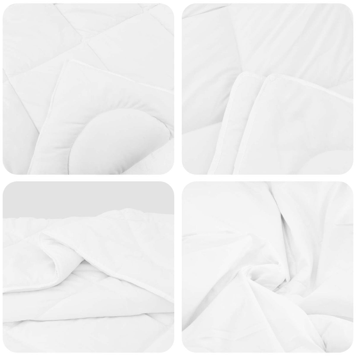 Duvet s jastucima s jastukom 3 kom. Bijela Mikrovlakna 260 x 220 cm,50 x 75 cm