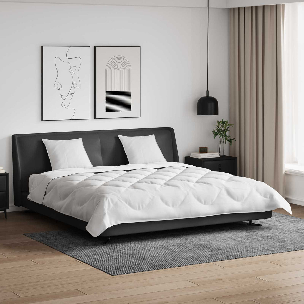 Duvet s jastucima s jastukom 3 kom. Bijela Mikrovlakna 260 x 220 cm,60 x 70 cm