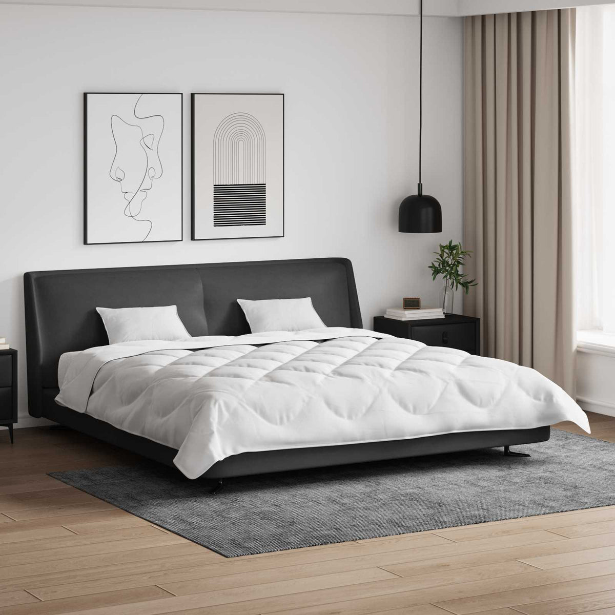 Duvet s jastucima s jastukom 3 kom. Bijela Mikrovlakna 240 x 260 cm,50 x 50 cm