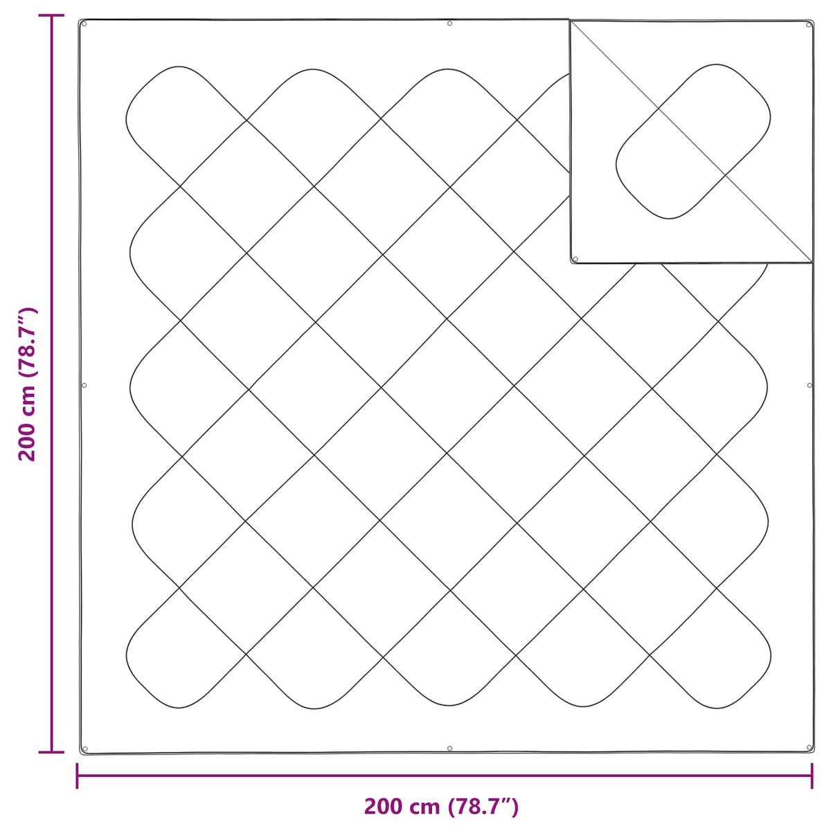 Poplun s jastukom 3 kom. Bijelo Mikrofibra Bijela 200 x 200 cm,40 x 40 cm