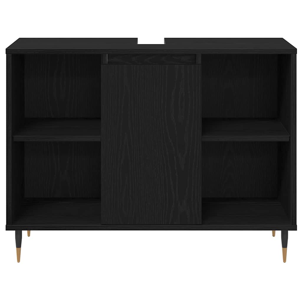 Set namještaja za kupaonicu 3 kom. Crni hrast 30 x 30 x 180 cm