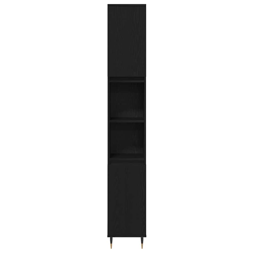 Set namještaja za kupaonicu 3 kom. Crni hrast 30 x 30 x 180 cm