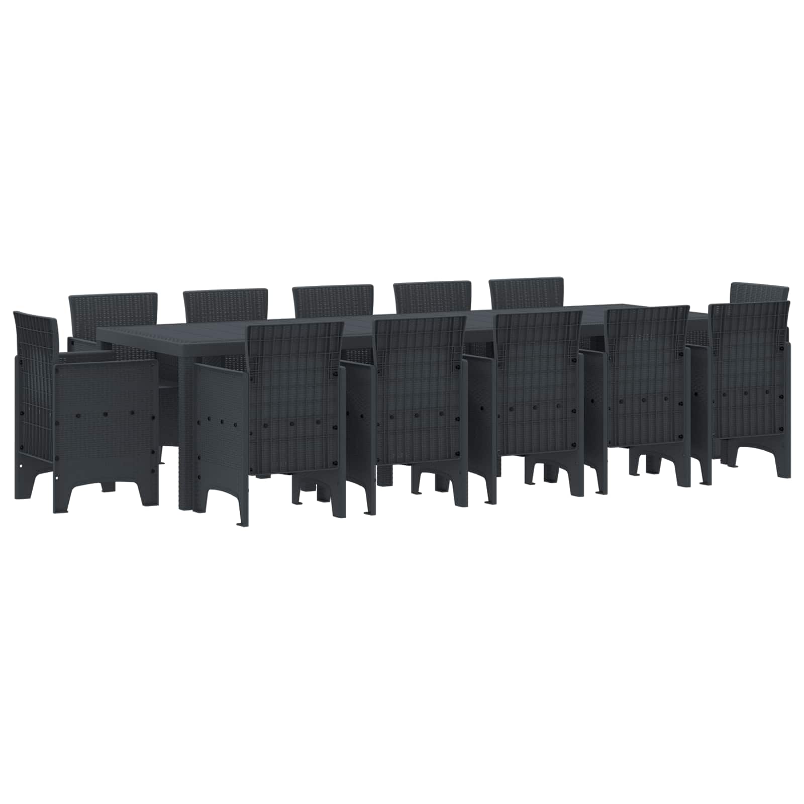 Vrtni set za objed 13 pcs Antracit Plastika