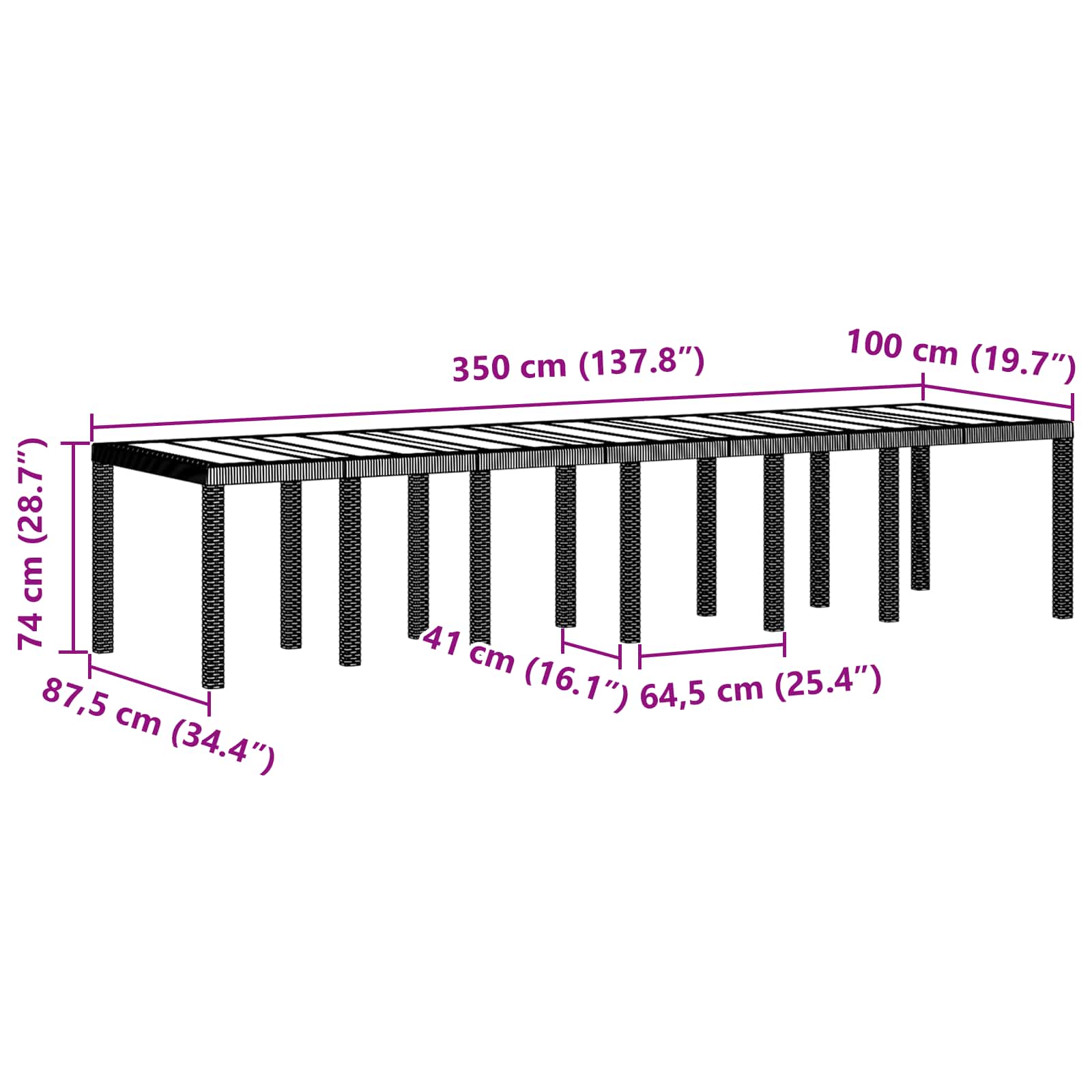 Vrtni set za objed 15 pcs Antracit Polt ratan