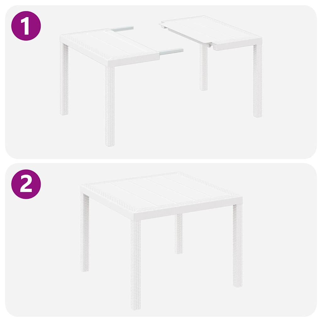 Vrtni set za objed 3 pcs Bijelo Polipropilen