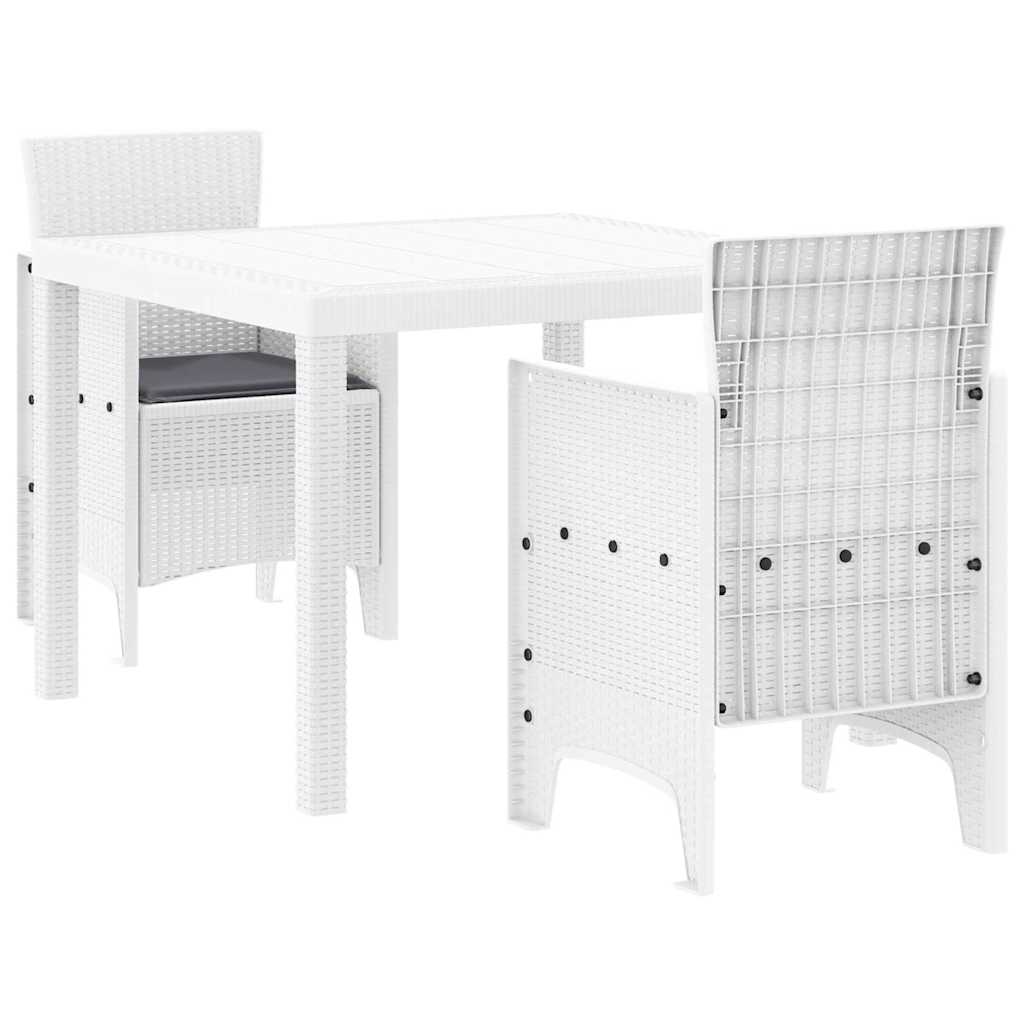 Vrtni set za objed 3 pcs Bijelo Polipropilen
