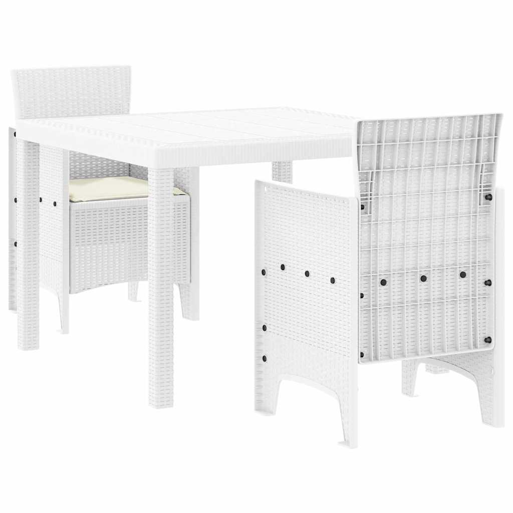 Vrtni set za objed 3 pcs Bijelo Polipropilen