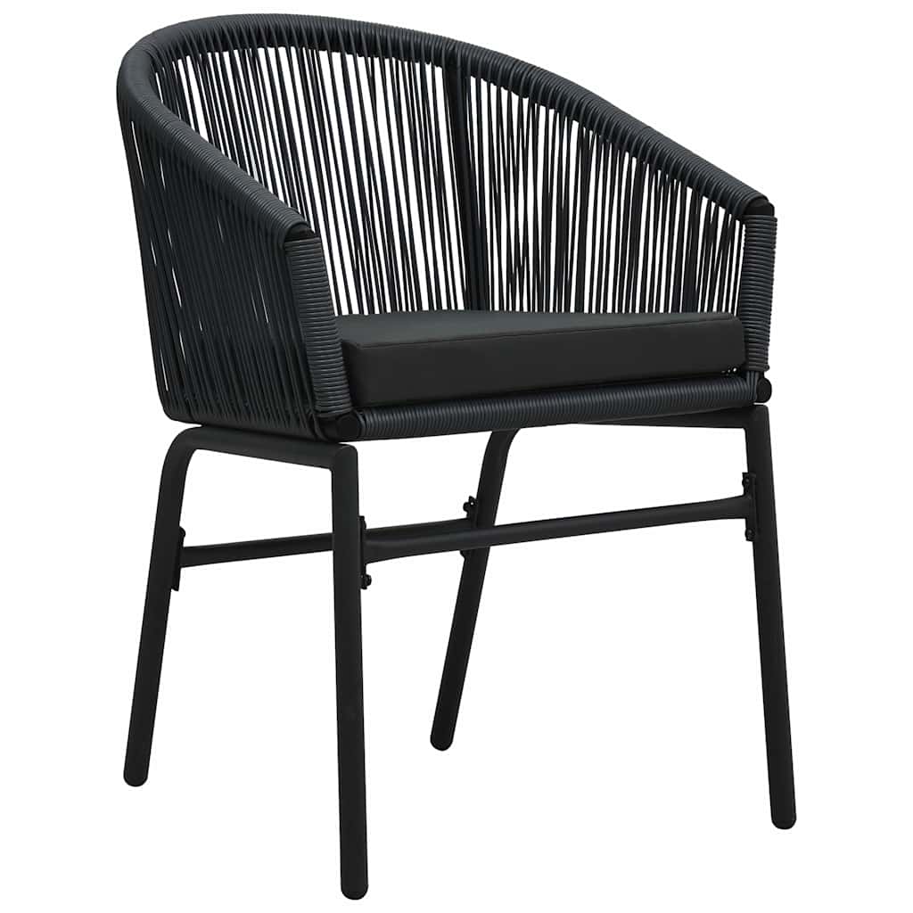 Vrtni set za objed 7 kom. Crna poliratan 180 x 80 x 74 cm
