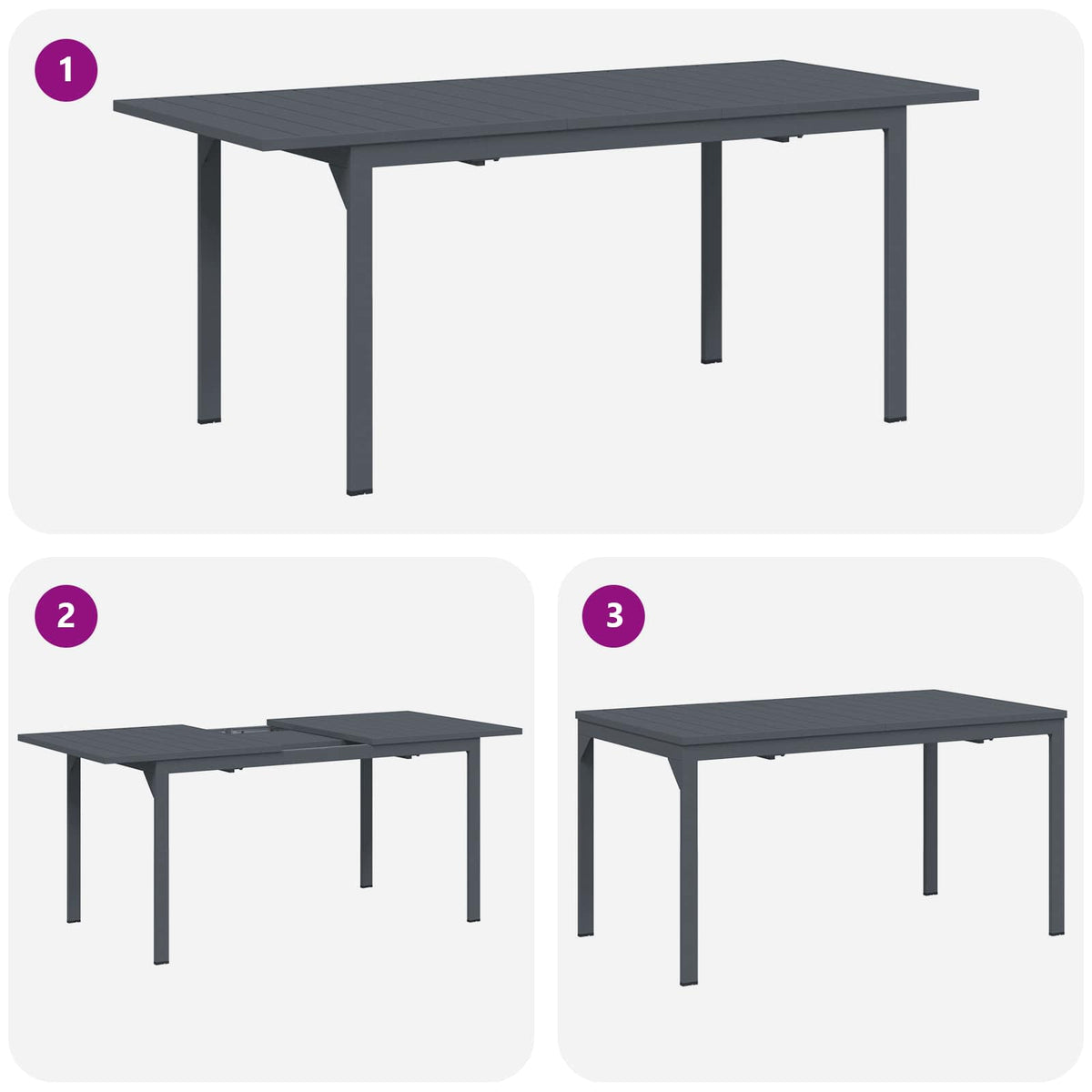 Vrtni set za objed 9 kom. Crna poliratan 180 x 80 x 74 cm