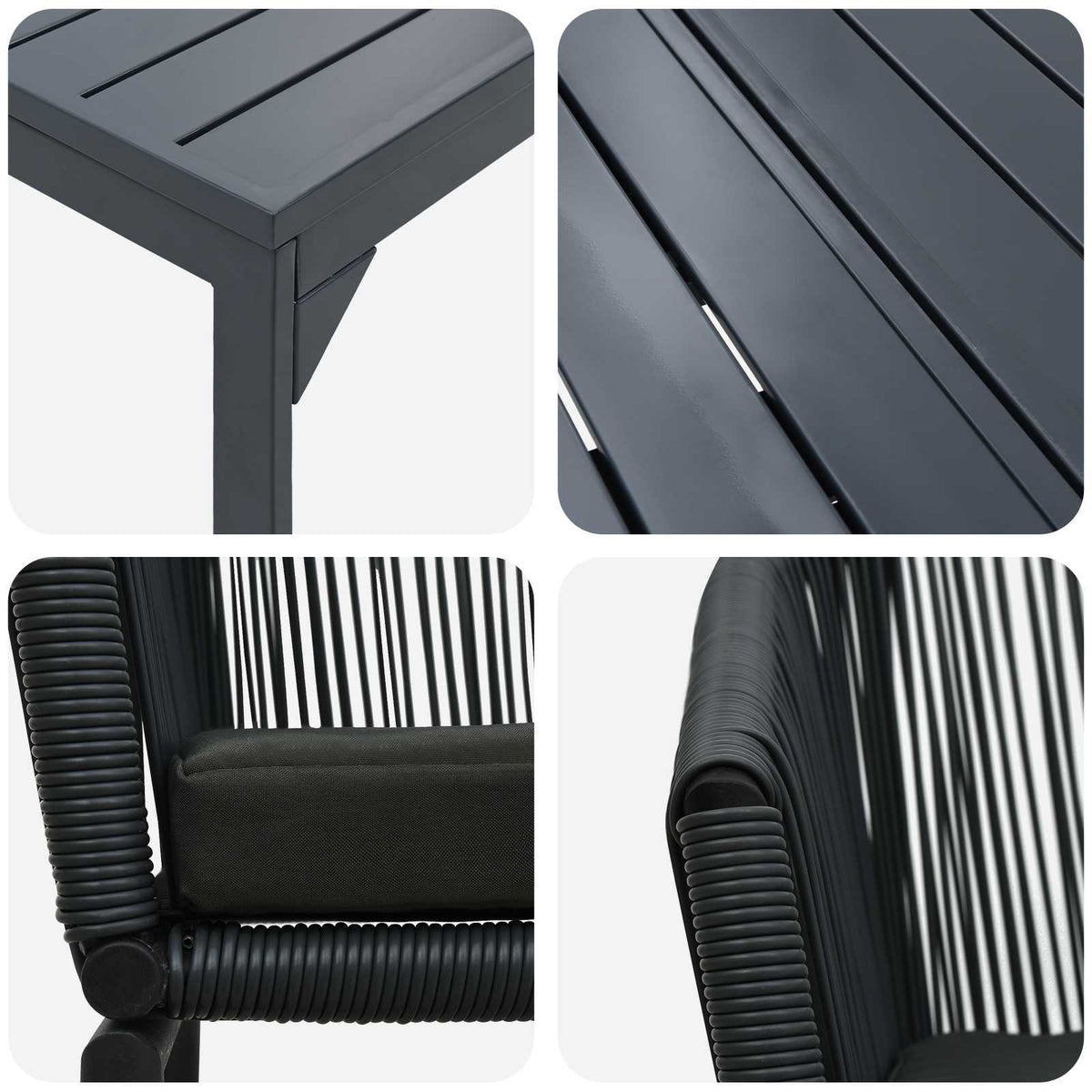 Vrtni set za objed 9 kom. Crna poliratan 211,5 x 90 x 74 cm