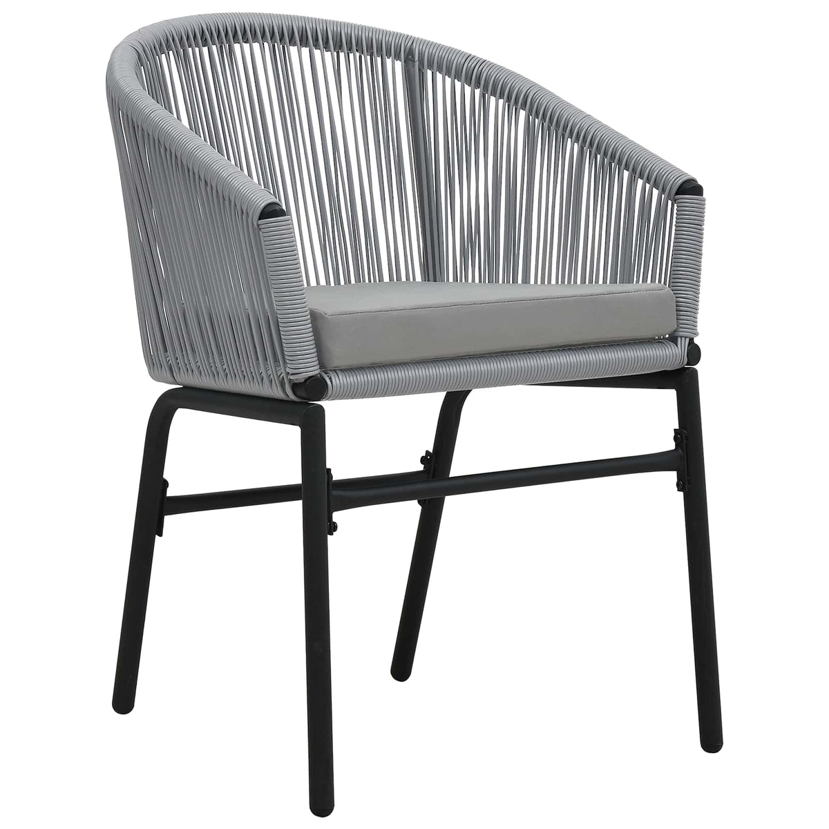 Vrtni set za objed 9 kom. Siva poliratan 211,5 x 90 x 74 cm