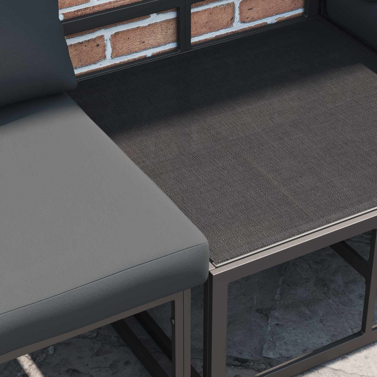 Sjedeća garnitura za vrt 9 kom. Crna Aluminij 353 x 353 x 71 cm