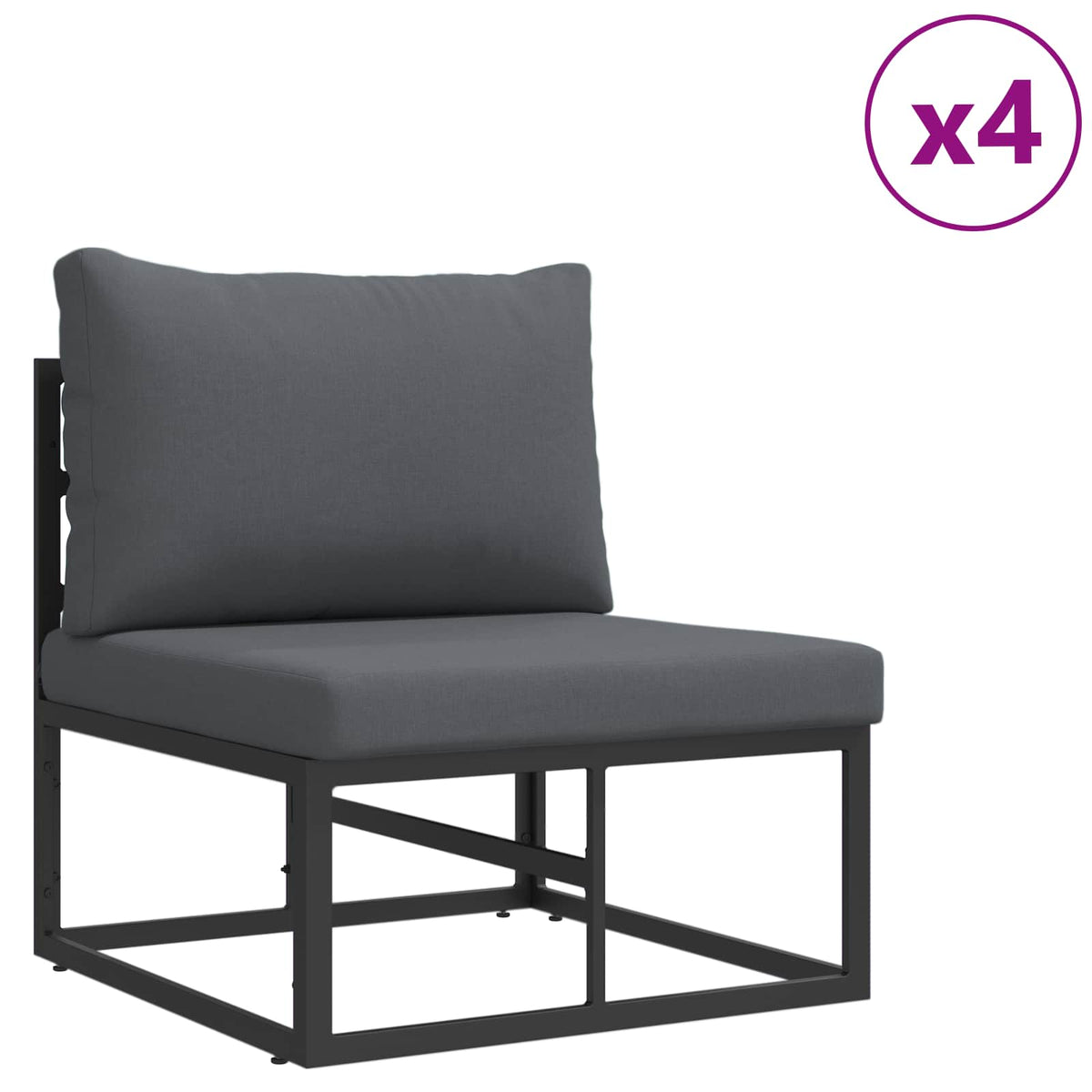 Sjedeća garnitura za vrt 9 kom. Crna Aluminij 283 x 283 x 71 cm