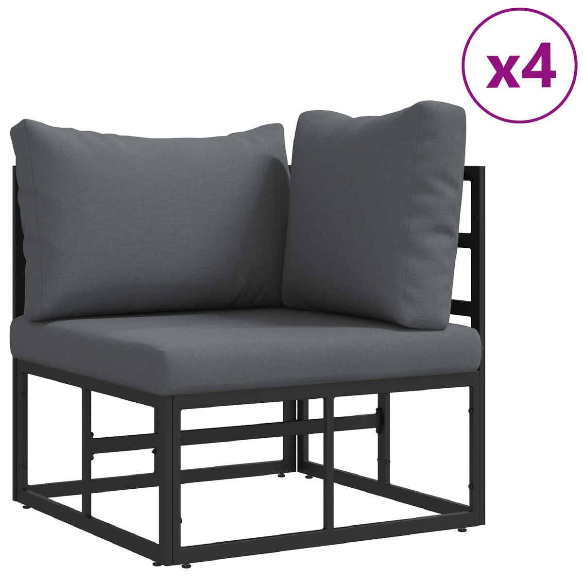 Sjedeća garnitura za vrt 9 kom. Crna Aluminij 423 x 213 x 71 cm