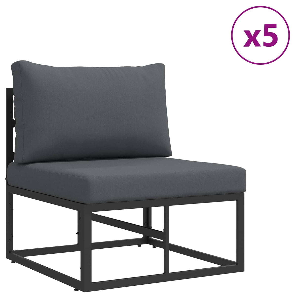 Sjedeća garnitura za vrt 9 kom. Crna Aluminij 423 x 213 x 71 cm