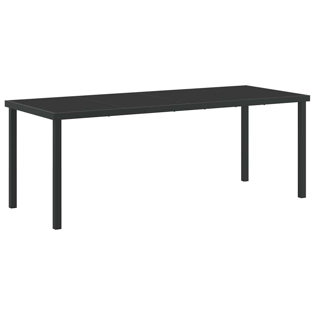 Vrtni set za objed 9 pcs Crna Čelik s prahom premazan
