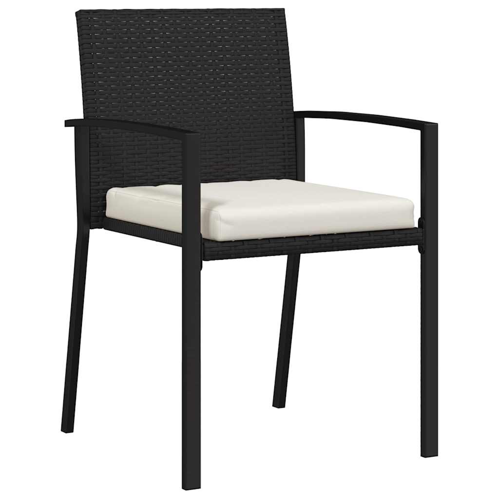 Vrtni set za objed 3 pcs Crna Čelik s prahom premazan