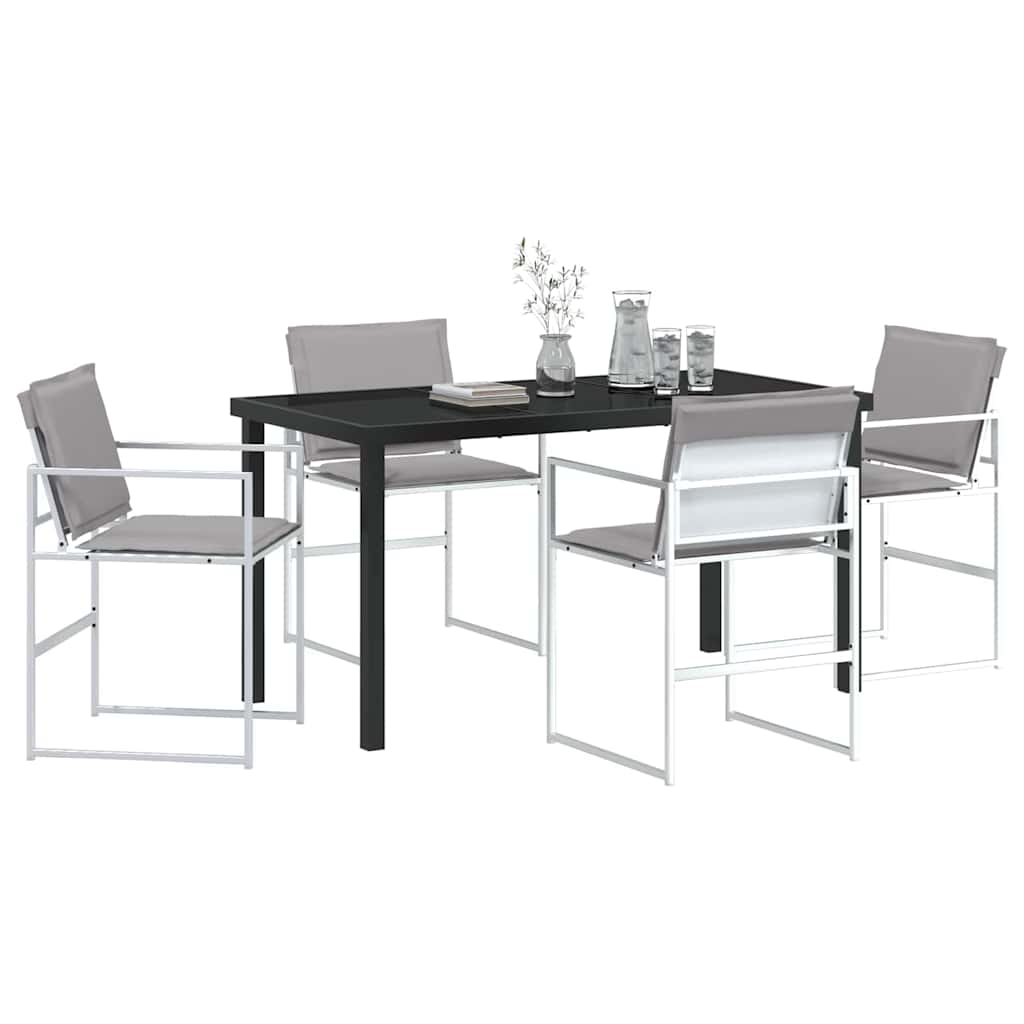 Vrtni set za objed 5 pcs Bijela 140 x 70 x 73 cm