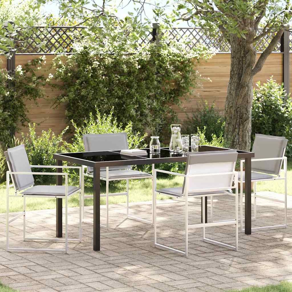 Vrtni set za objed 5 pcs Bijela 160 x 80 x 73 cm