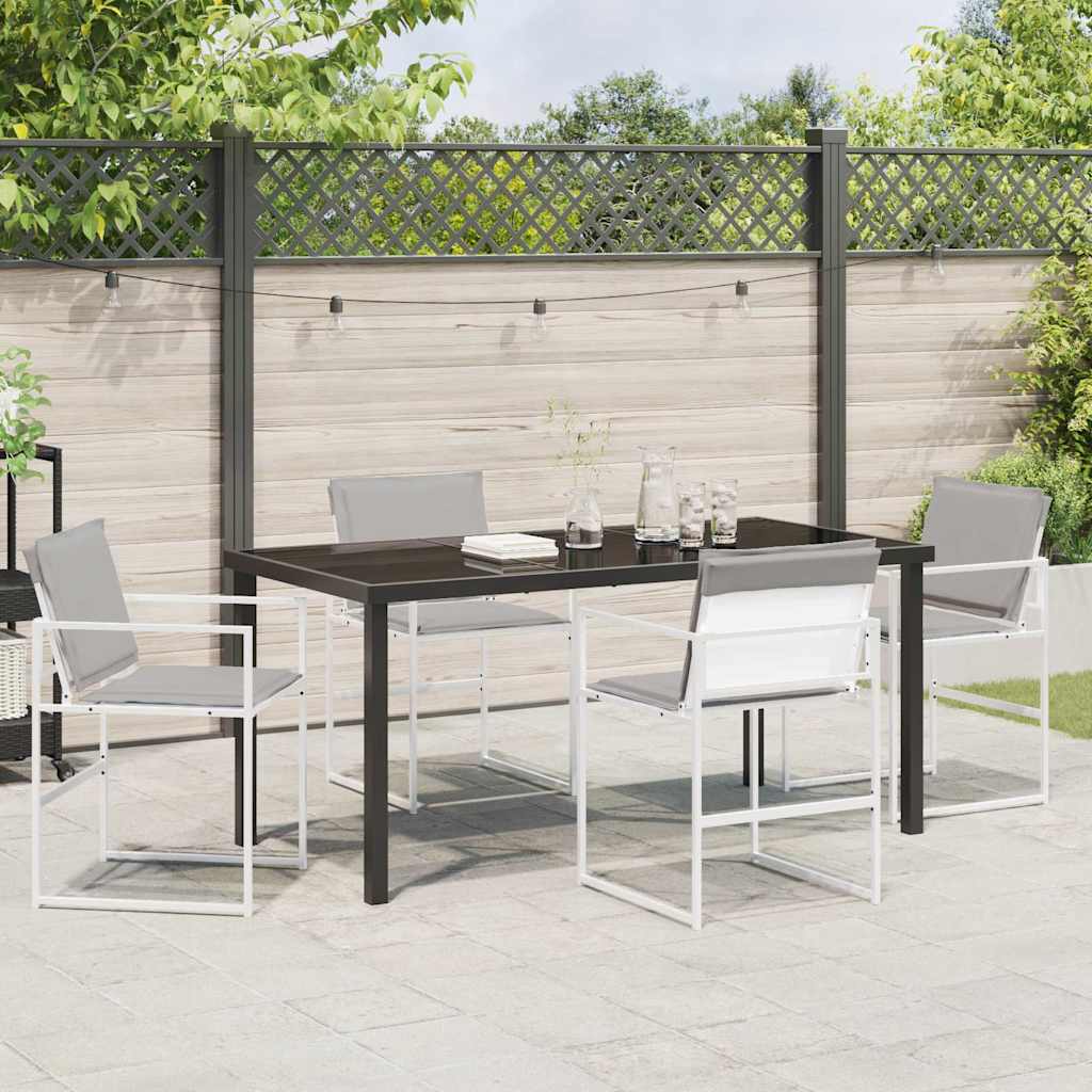 Vrtni set za objed 5 pcs Bijela 160 x 80 x 73 cm